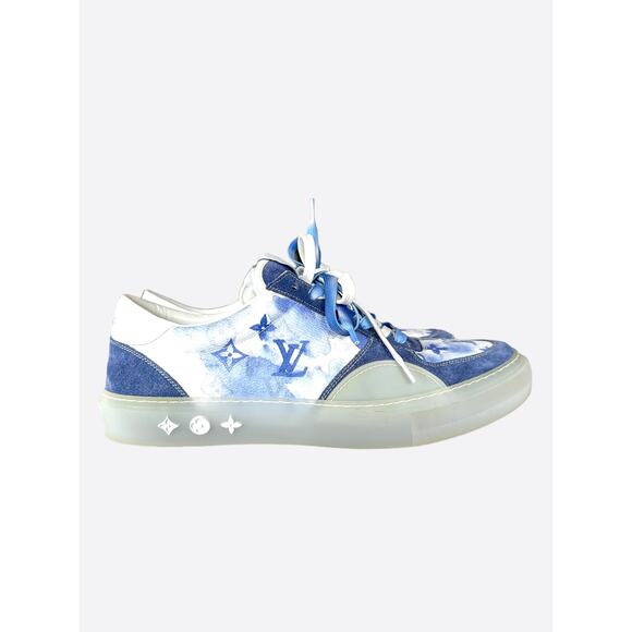 Louis Vuitton Blue Watercolor Monogram Ollie Sneakers - Picture 1 of 8